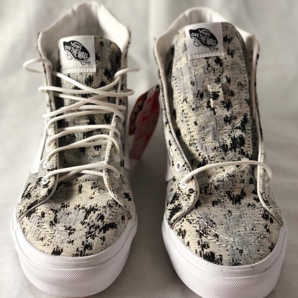 Vans SK8-Hi Slim Italian Weave/Abstract True White Shoes - Picture 7 of 7